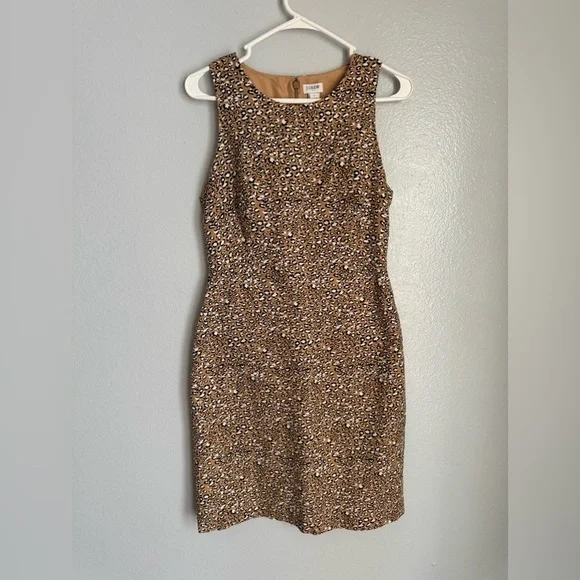 J. Crew Leopard Print Sheath Dress Size 6 - Picture 3 of 12